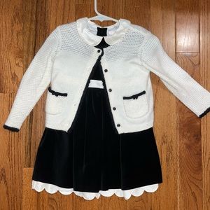 Black velvet Janie and Jack dress w cardigan